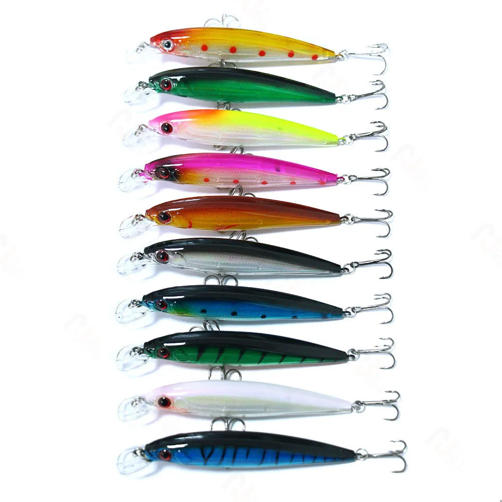 10 unids/set señuelo de pesca 13,4g 11cm Minnow simulación piel de pescado duro Swimbiat Bass bola de acero batido cebo de pesca aparejos Wobbler - imagen 2