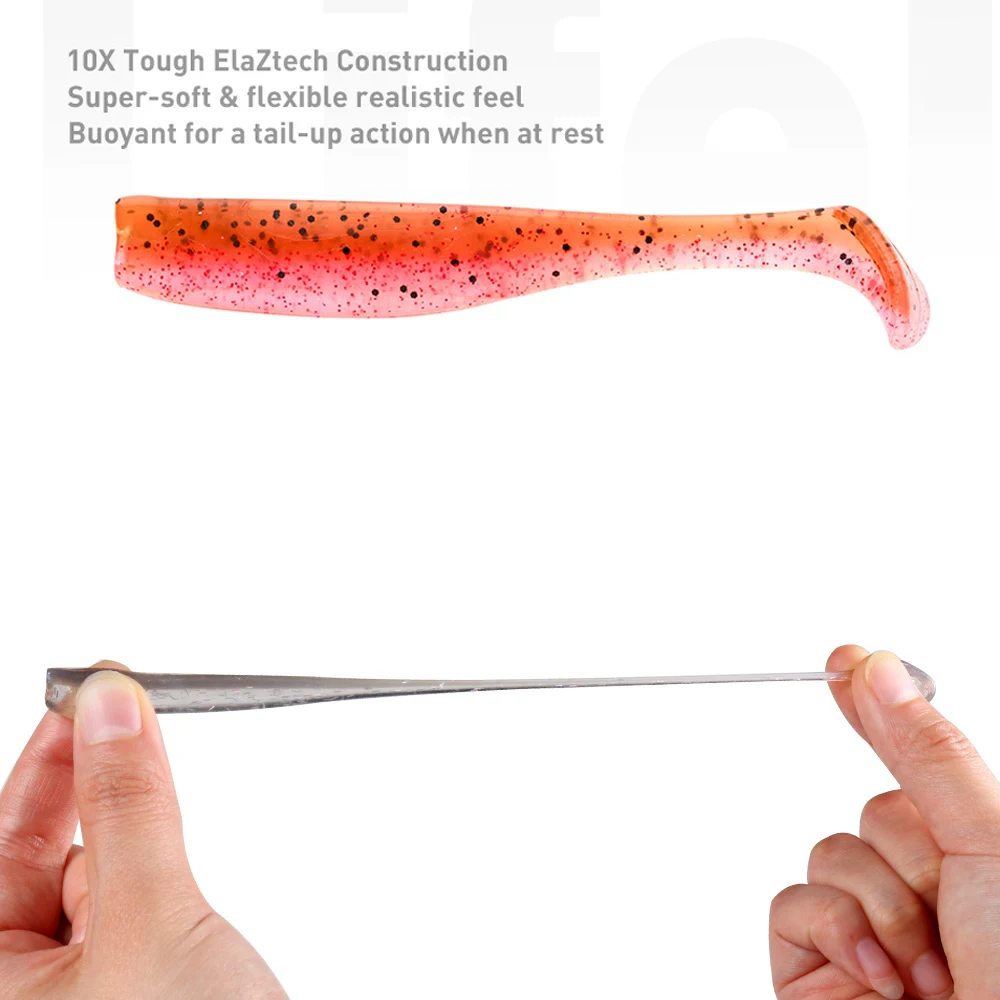 JOHNCOO-Cebo blando TPR Swimbait de cola de paleta, 70mm, 2,3g, señuelo Jigging, cebos artificiales Wobblers, señuelo de pesca de lubina, 6 uds. - imagen 4