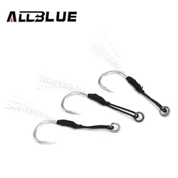 ALLBLUE Anzuelos Jig Head – Anillo y pluma para señuelos 10-60g