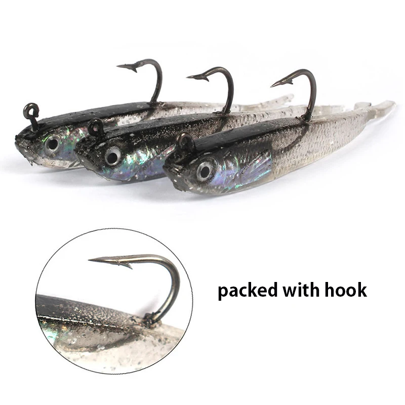 10 unids/lote cebo suave pez Swimbait cola de horquilla con gancho y sin ganchos señuelo de pesca cebo de silicona Artificial aparejos de pesca productos - imagen 4