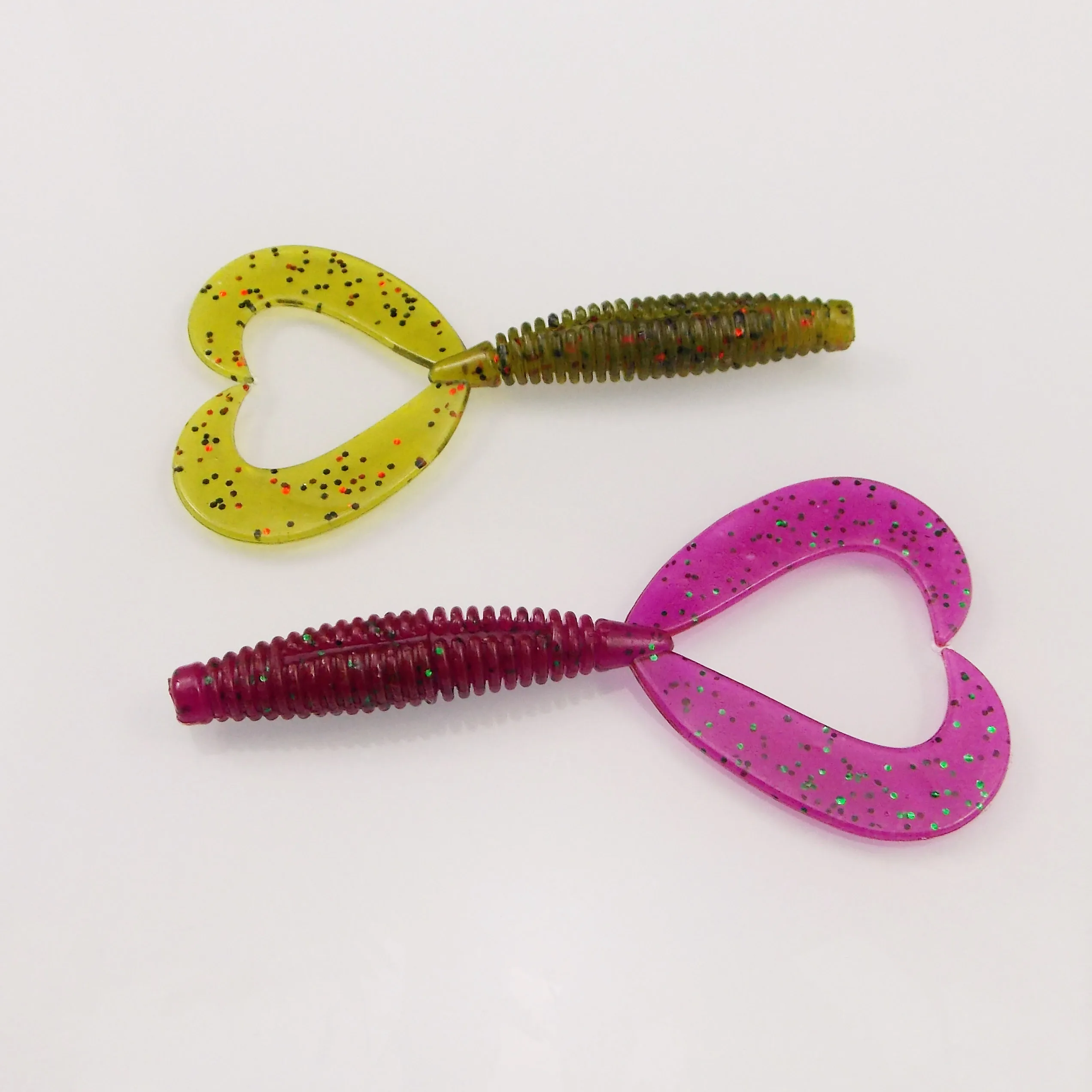 KESFISHING-Señuelos blandos de Pesca, larva de cola doble, 84mm, 12 Uds., señuelo de Jigging, cebo de plástico, aparejos de Pesca, señuelo de trucha - imagen 2