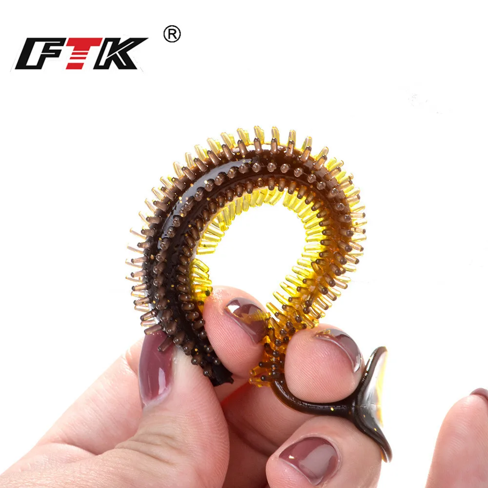 4-5 Uds señuelo de pesca suave cola en T 90mm 120mm cebos de silicona gusano Spiky Shad señuelo suave accesorios de pesca Wobbler - imagen 4