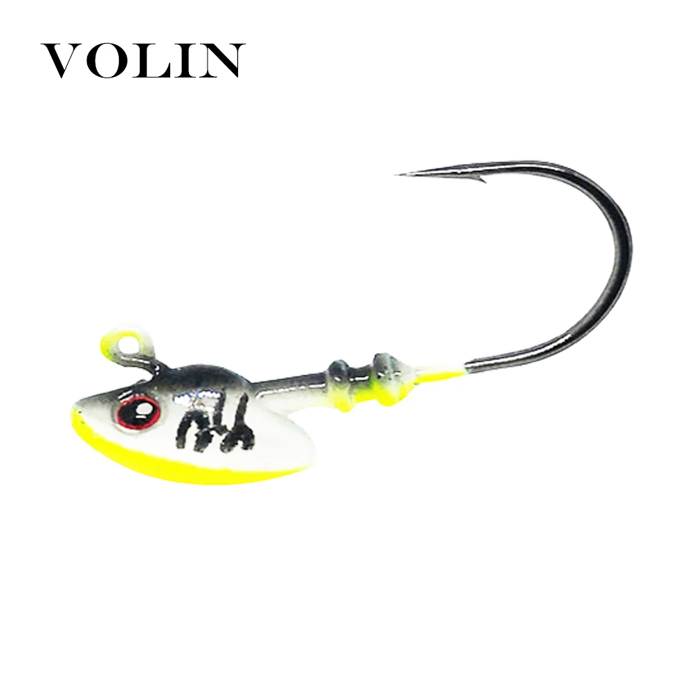 Volin-anzuelos de pesca de 2 piezas, 7g/10g/14g/21g, cebo de pesca Multicolor, gancho de plomo suave, cebo duro - imagen 5