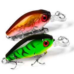 Señuelo de Pesca flotante, anzuelo de plástico duro, Swimbait, carpa, lubina, aparejos de Pesca con gancho 10 #, 45mm, 3,5g, 1 unidad