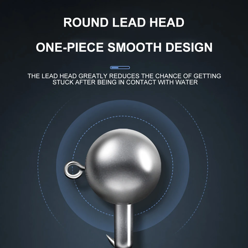 WALK FISH-anzuelo de pesca con cabeza de 1g, 2g, 3g, 4g, 5g, 7g, 8g, 10g, 12g, 14g, 22g, 25g, 28g, 5 unids/lote accesorios - imagen 5