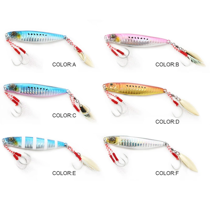 Explore la amplia gama de señuelos de pesca vibrantes con opciones de color A-F