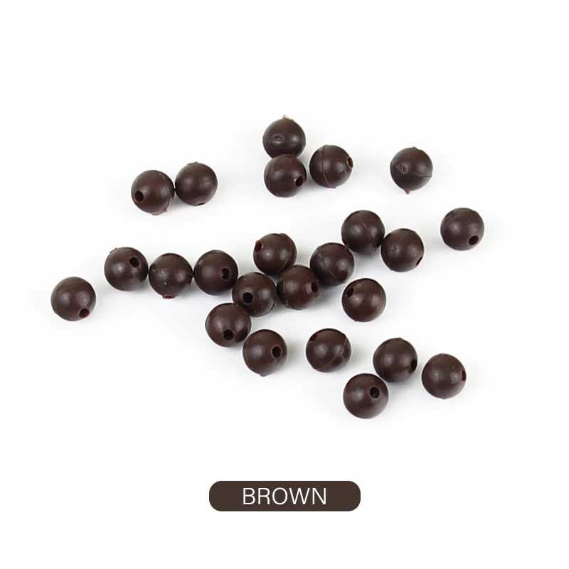 50 unids/lote de herramientas de tope de cuentas de pesca suaves de 5mm, bolas de espacio de pesca redondas luminosas negras, aparejo de goma, accesorios de señuelo, aparejos - imagen 5