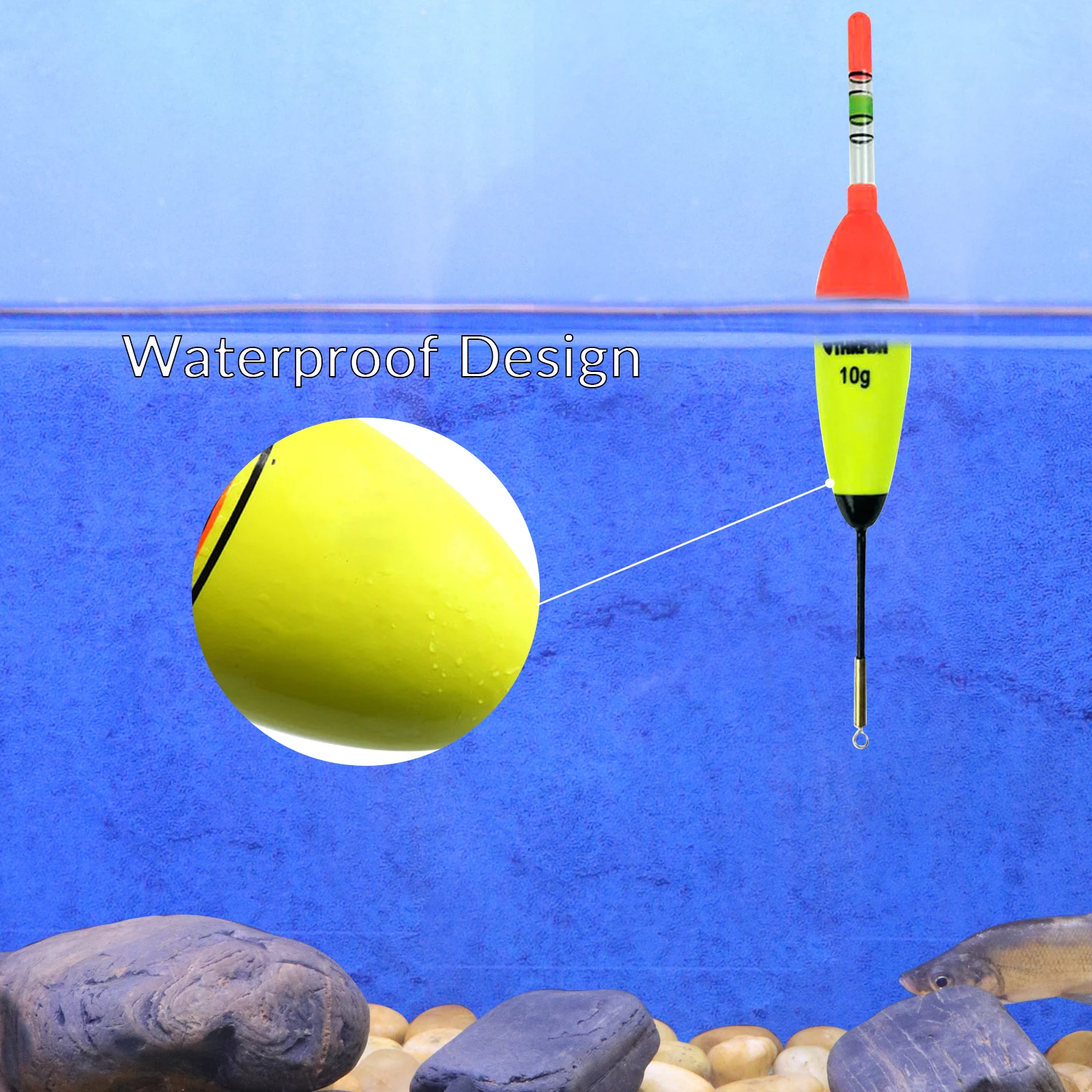 Flotadores de pesca nocturnos luminosos, palo ligero de espuma EVA, boyas de pesca en roca, flotador Vertical largo, flotador de 10g/20g/30g, 5 uds. - imagen 4