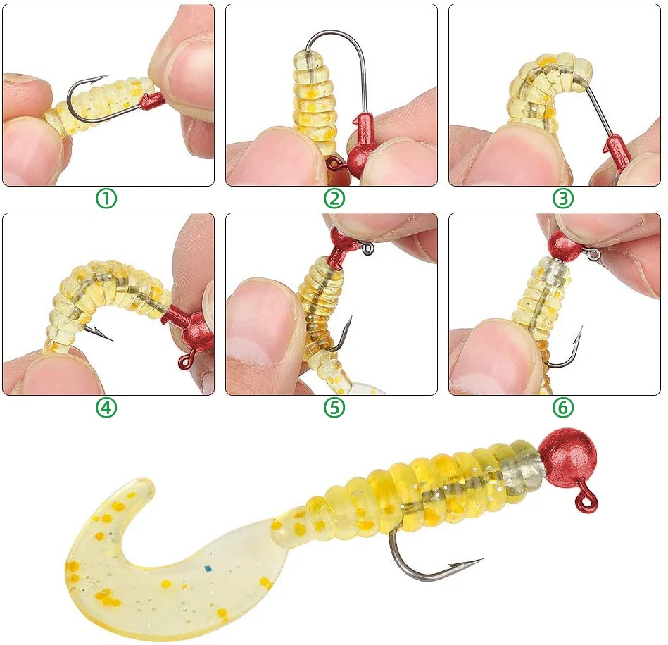 DNDYUJU-anzuelo de pesca de plomo, señuelo duro de gusano suave, accesorios de aparejos de pesca, 3,5g, 5g, 7g, 10g - imagen 5