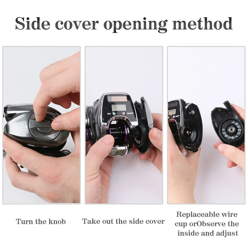 Carrete de pesca Digital con pantalla LED, nuevo señuelo de fundición 6 + 1BB, 10kg de fuerza de frenado, relación de velocidad 8,0: 1, mango de Metal, Baitcasting - imagen 3