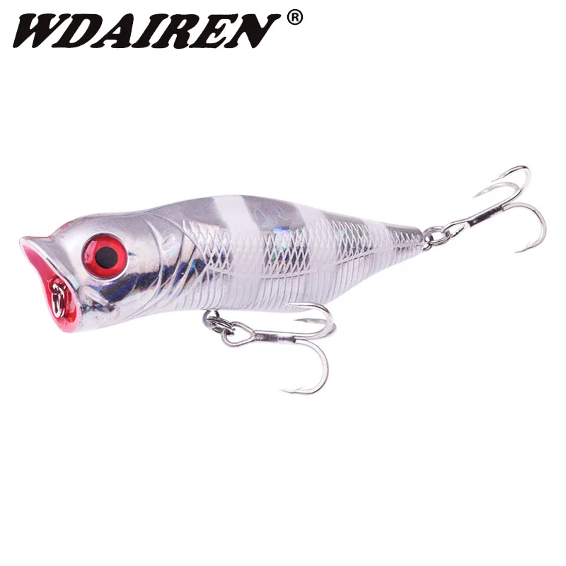 Señuelos de Pesca Popper, 9cm, 17g, cebo duro Artificial, de plástico con anzuelos triples Wobblers, Pesca aparejos de Pesca en el mar, 1 Uds.