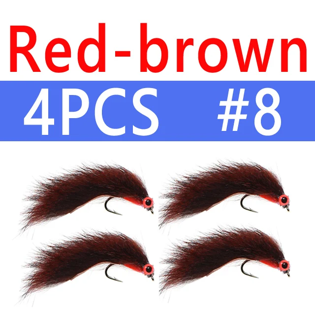 4PCS Sz 8 Red-Brown