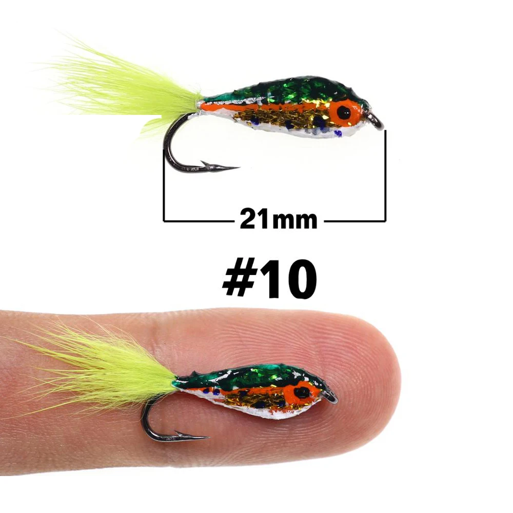 Señuelo de pesca con mosca de trucha, cuchara de cebo, pececillo de epoxi, Streamer, varios colores, 4 piezas #10 #4 - imagen 5