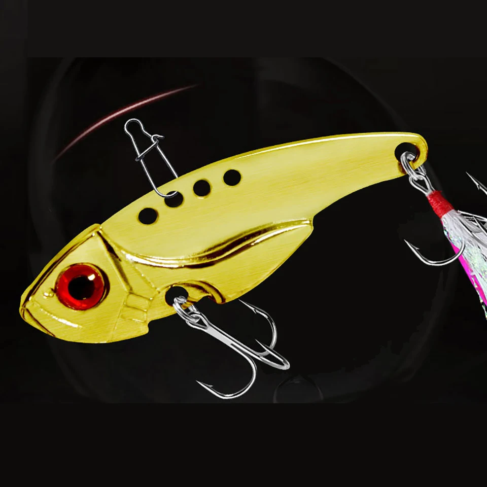 Señuelo de vibración VIB de 7g/12g, cebo de Metal de tiro largo, capa completa de hielo de invierno, VIB con peludo de tres ganchos, herramientas de pesca, 1 Uds. - imagen 4