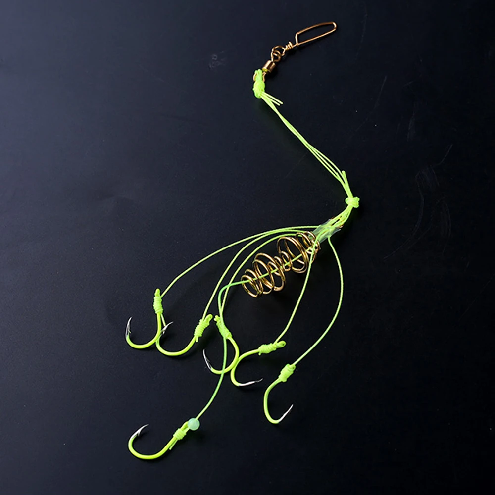 4 unids/caja explosivos ganchos de pesca con alto contenido de carbono Bionic gancho de cadena de agua salada barco accesorios noche de pesca luminosa gancho abordar - imagen 3