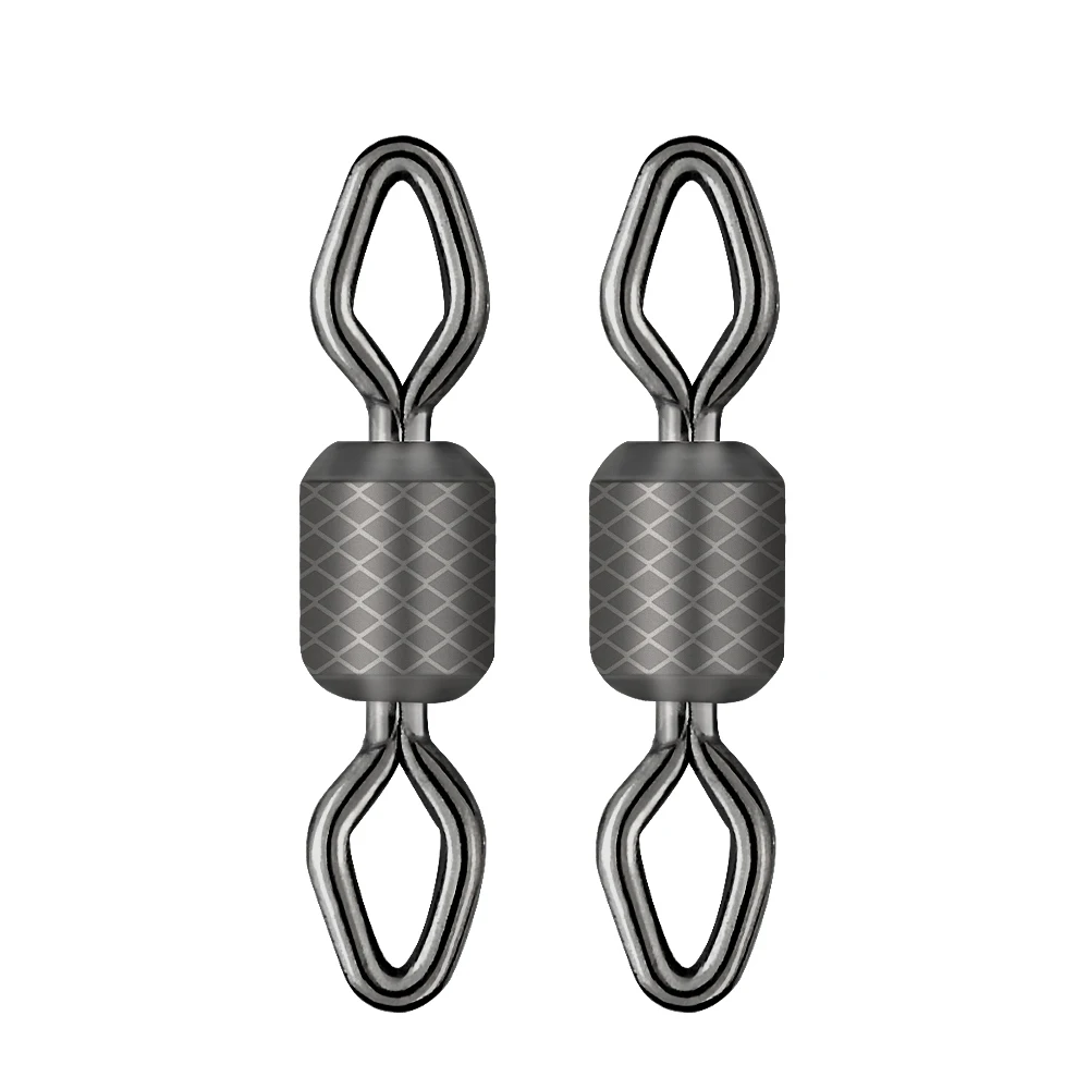 DNDYUJU 50 Uds Pesca giratoria 6-#12 tamaños conector sólido rodamiento emerillones de Pesca giratoria s de acero inoxidable laminado en cuentas de Pesca - imagen 5