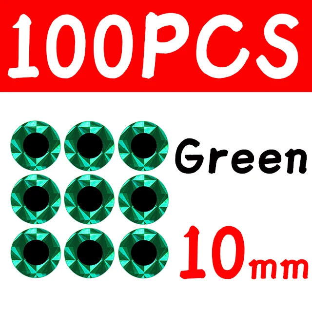 100pcs 10mm Green