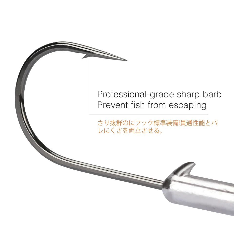 TSURINOYA-anzuelo de pesca con cabeza de plomo, 3,5g, 5g, 7g, 10g, 14g, 21g, anzuelo individual, cebo suave, gusano, Jigging, aparejos de pesca - imagen 4