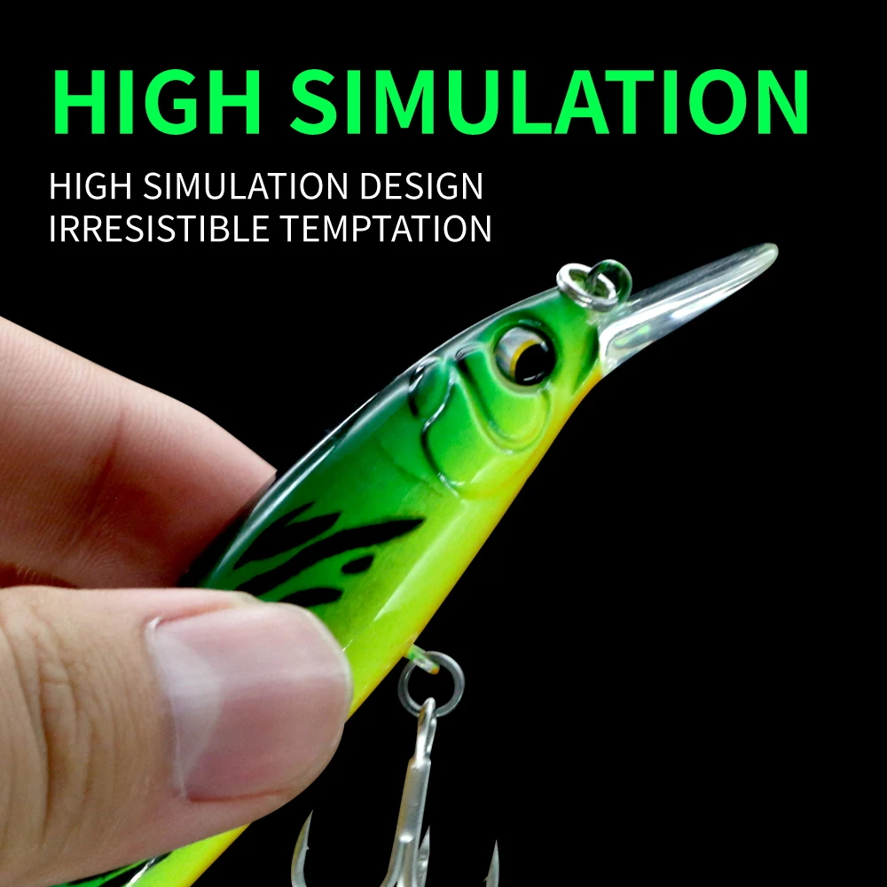 Señuelos de Pesca de pececillos láser flotantes, 13g, 11cm, luminoso, duro, artificial, cebo falso, Wobblers, Crankbait, accesorios de Pesca - imagen 5