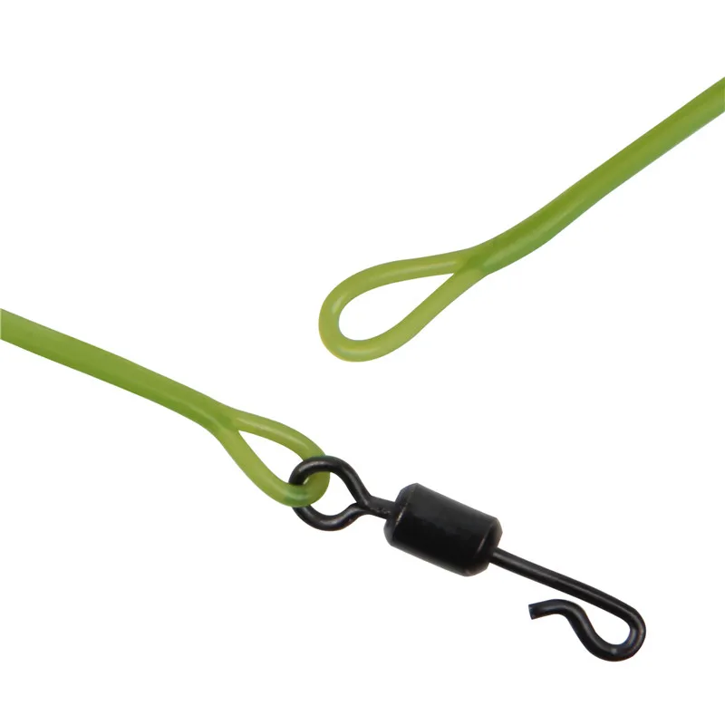 Línea líder de pesca de carpa, 3 uds./5 uds., 40LB, alambre de fluorocarbono, línea líder de pesca con mosca con clip de plomo, giro de cambio rápido de 1M - imagen 3