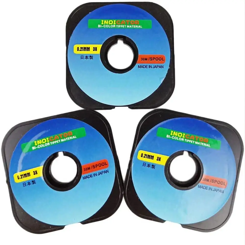 Aventik 2 uds línea Tippet de pesca con mosca 30m línea indicadora de dos colores brillante líder de pesca con mosca para trucha ninfa - imagen 3