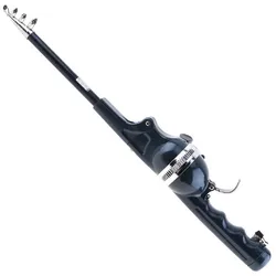 Caña de pescar fibra carbono 1,4m – Plegable viaje con carrete