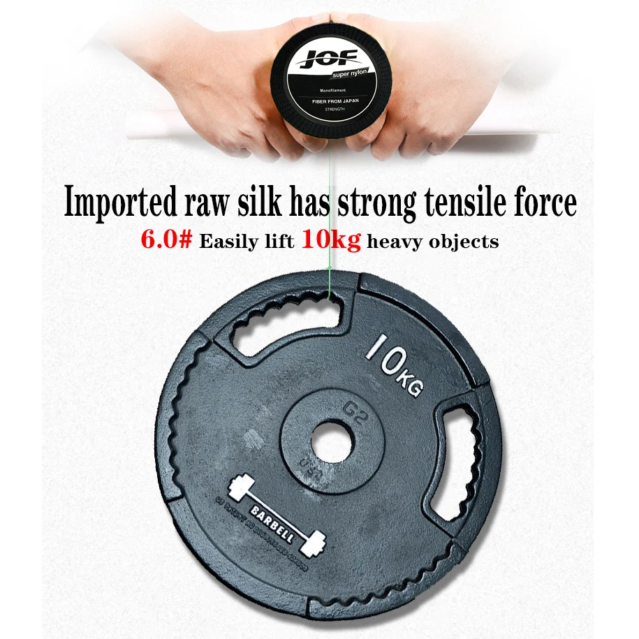 JOF-sedal de pesca de nailon, hilo de pesca de 1000M, duradero, japonés, fluorocarbono, 0,8-8,0, superfuerte monofilamento, carrete a granel - imagen 5