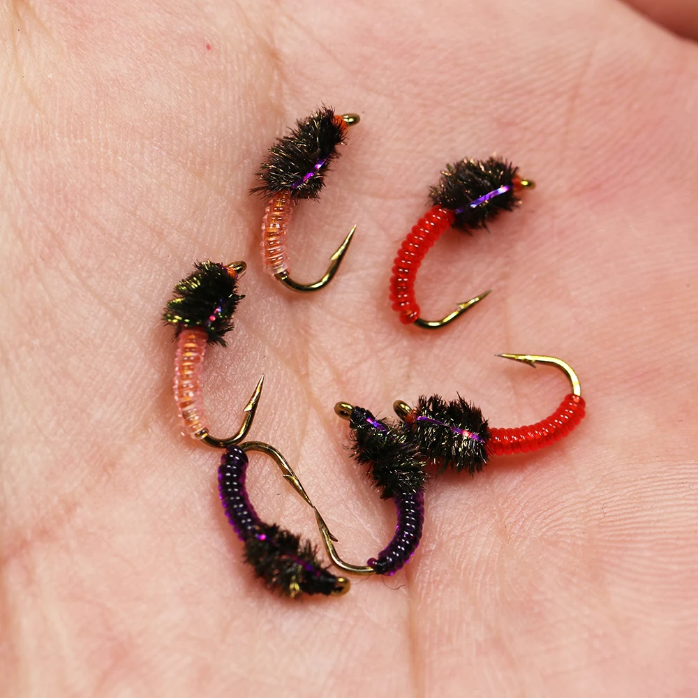 ICERIO-señuelo de pesca con mosca, 6 unidades, zumbador Midge, Nymph, trucha