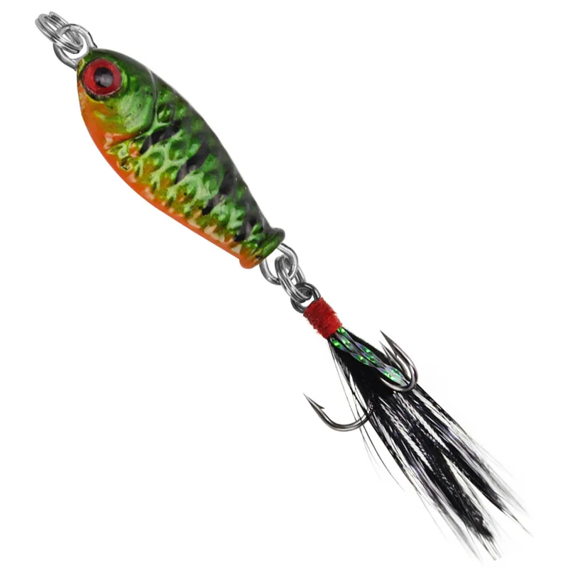 Pequeño pez anzuelo 3 cm/6g Mini Jigbait Señuelos de Pesca plantillas de plumas pez fundido largo lote 4 piezas venta - imagen 3