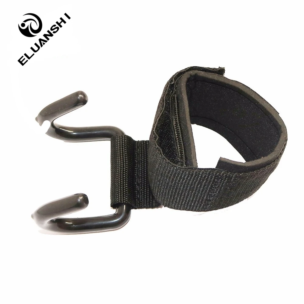 ELUANSHI-correas ajustables de acero para levantamiento de pesas, agarres fuertes para entrenamiento de fuerza, gimnasio, Fitness, negro, soporte para muñeca - imagen 4