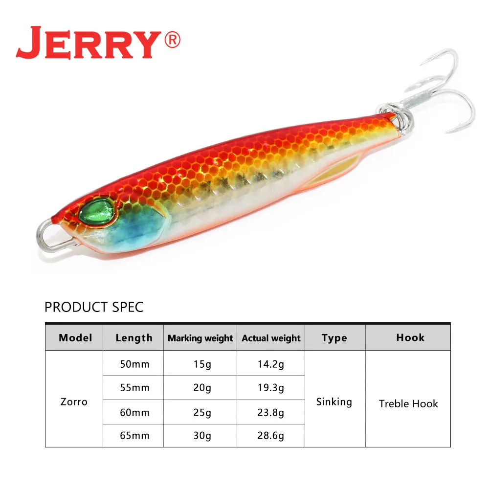 Jerry Zorro-señuelo de Metal fundido para pesca Jigging, cebo Artificial para lubina de mar, aparejos de pesca, 20G, 30G - imagen 3