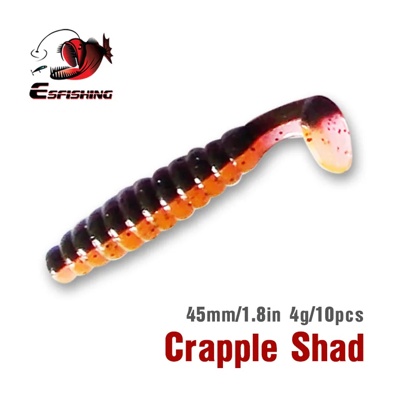 KESFISHING-señuelo de silicona suave para Pesca en hielo, cebo de 45mm para Lucio, con sales inyectadas y aroma, Crapple 1,8" - imagen 2