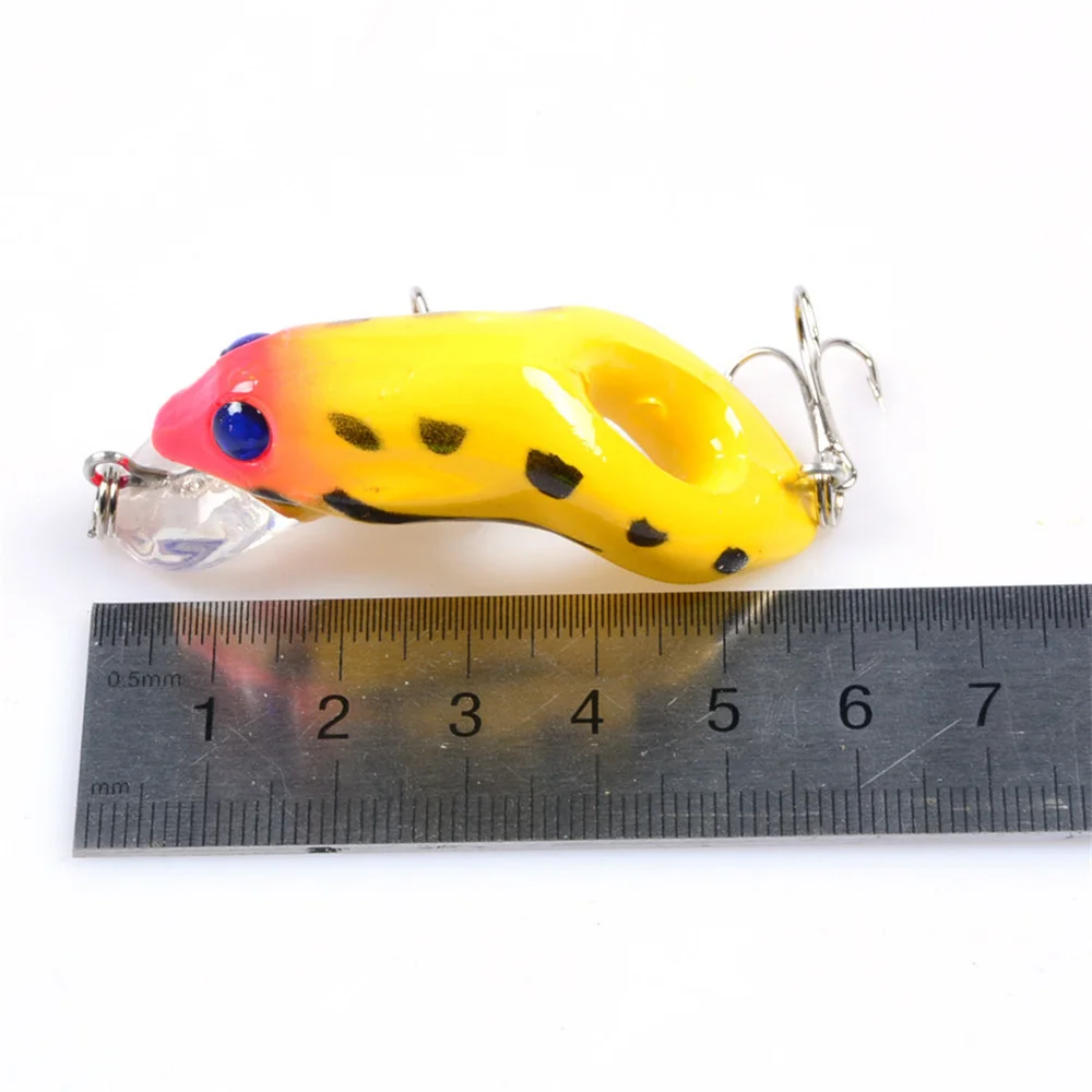 Señuelo de pesca de rana de 5,8 cm, 9g, Crankbait duro Topwater, aparejos Wobbler, cebo de plástico Artificial, Swimbait, lucio, anzuelos triples, 1 ud. - imagen 5