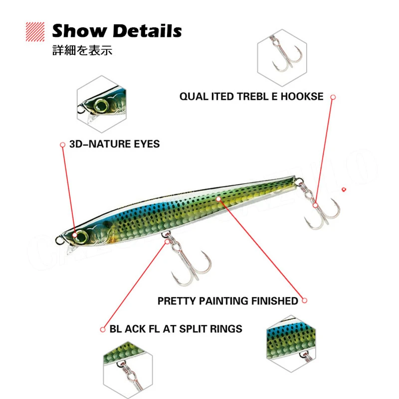 Accesorios de Pesca, señuelo de pececillo, peso 30g, 105mm, Isca, lápiz de hundimiento Artificial, Wobblers para Pesca Al curricán, Peche A La Carpe Leurre - imagen 4