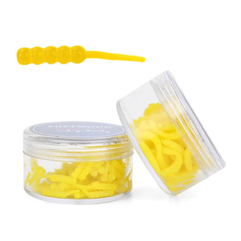 Cebo de pesca Softworm, señuelos artificiales, juego de 120-150 piezas, cola de aguja, olor a pescado, sabor a maíz, cebo suave, lombriz de tierra - imagen 5