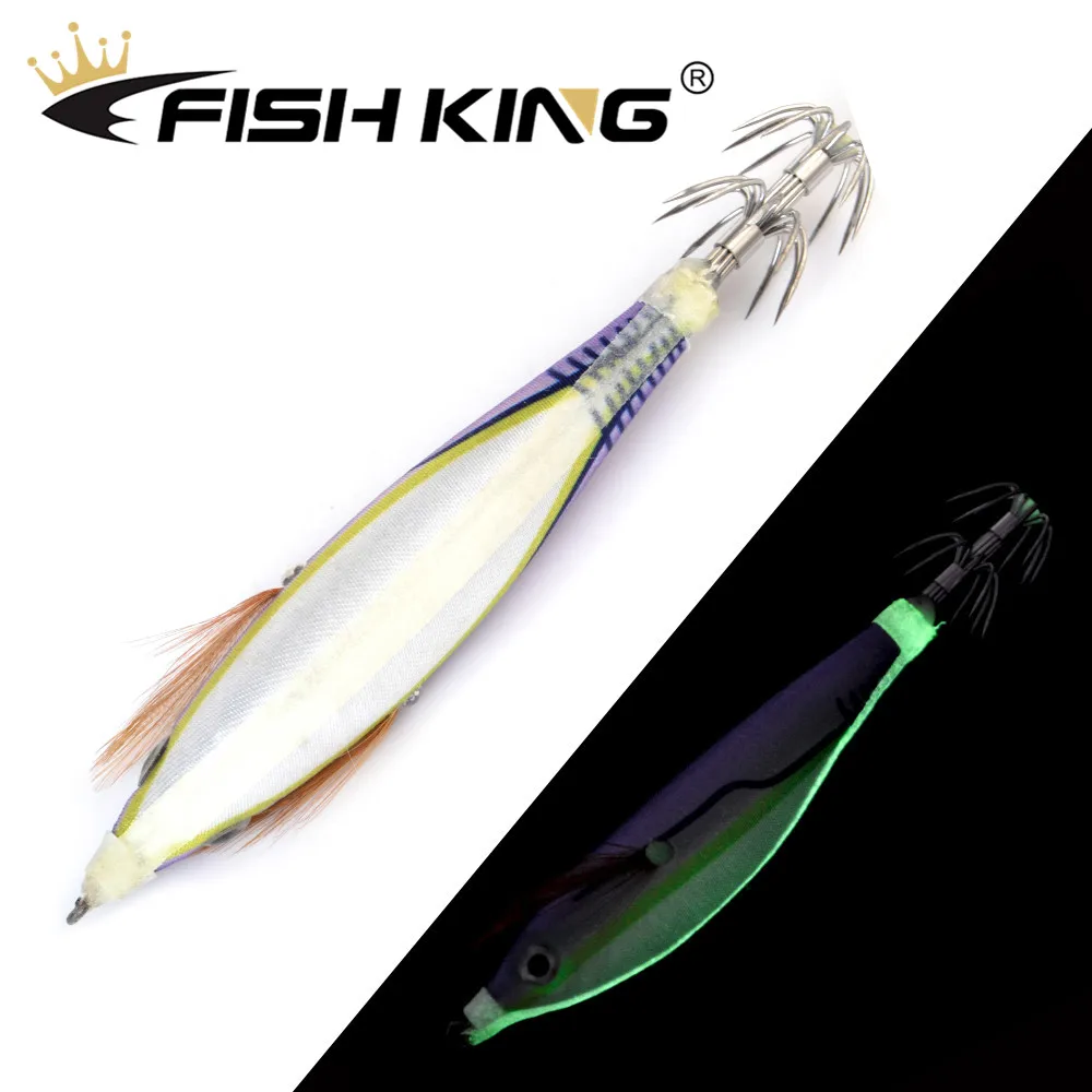 Señuelo luminoso de pesca, anzuelo de calamar Wobblers, anzuelos duros de madera de Camarón, pulpo de mar, ojos 3D, 8cm, 10g - imagen 5