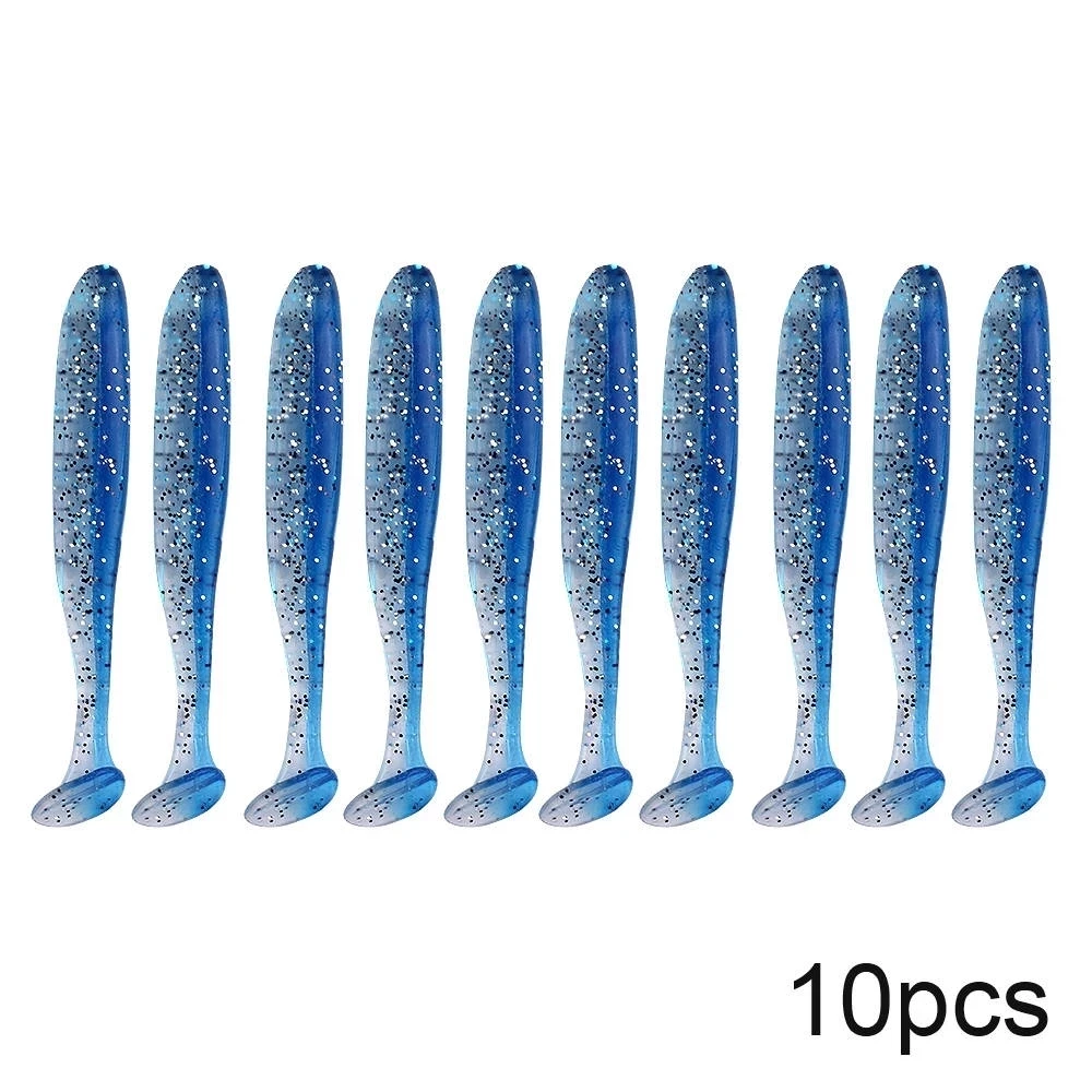 10 Uds plantilla cebo suaves de silicona señuelo cebo de gusanos para pescar Wobbler 7cm 10cm artificiales atractivos giratorio de goma Pesca de lubina - imagen 2