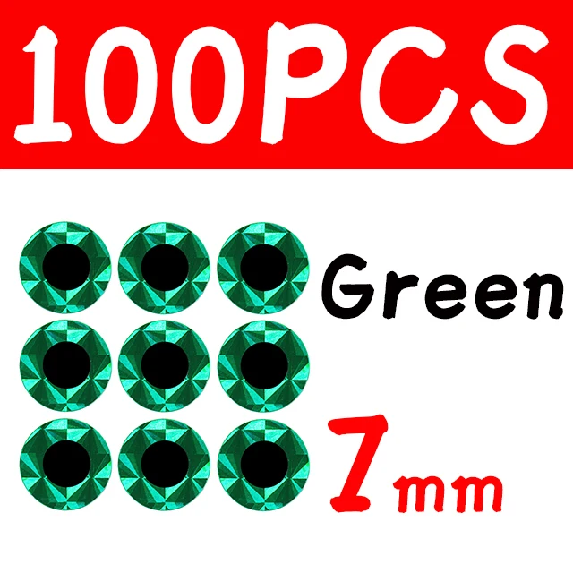 100pcs 7mm Green