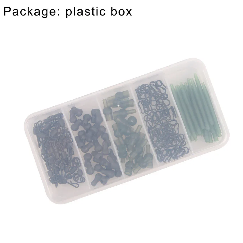 Caja de aparejos de pesca de carpa, manguitos giratorios antienredos, cuentas de tulipán de goma, accesorios para aparejos de carpa, 100-150 unids/lote - imagen 4