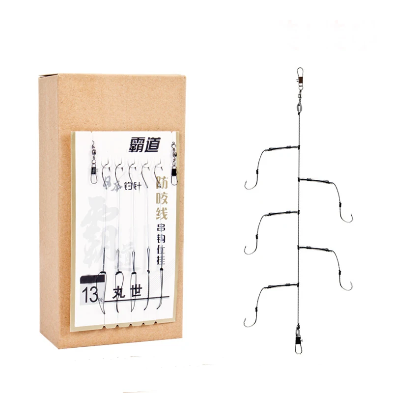 Anzuelos de pesca de PE, línea trenzada, anzuelos de agua salada, giratorios, antimordedura, Japón, 3 bolsas/lote