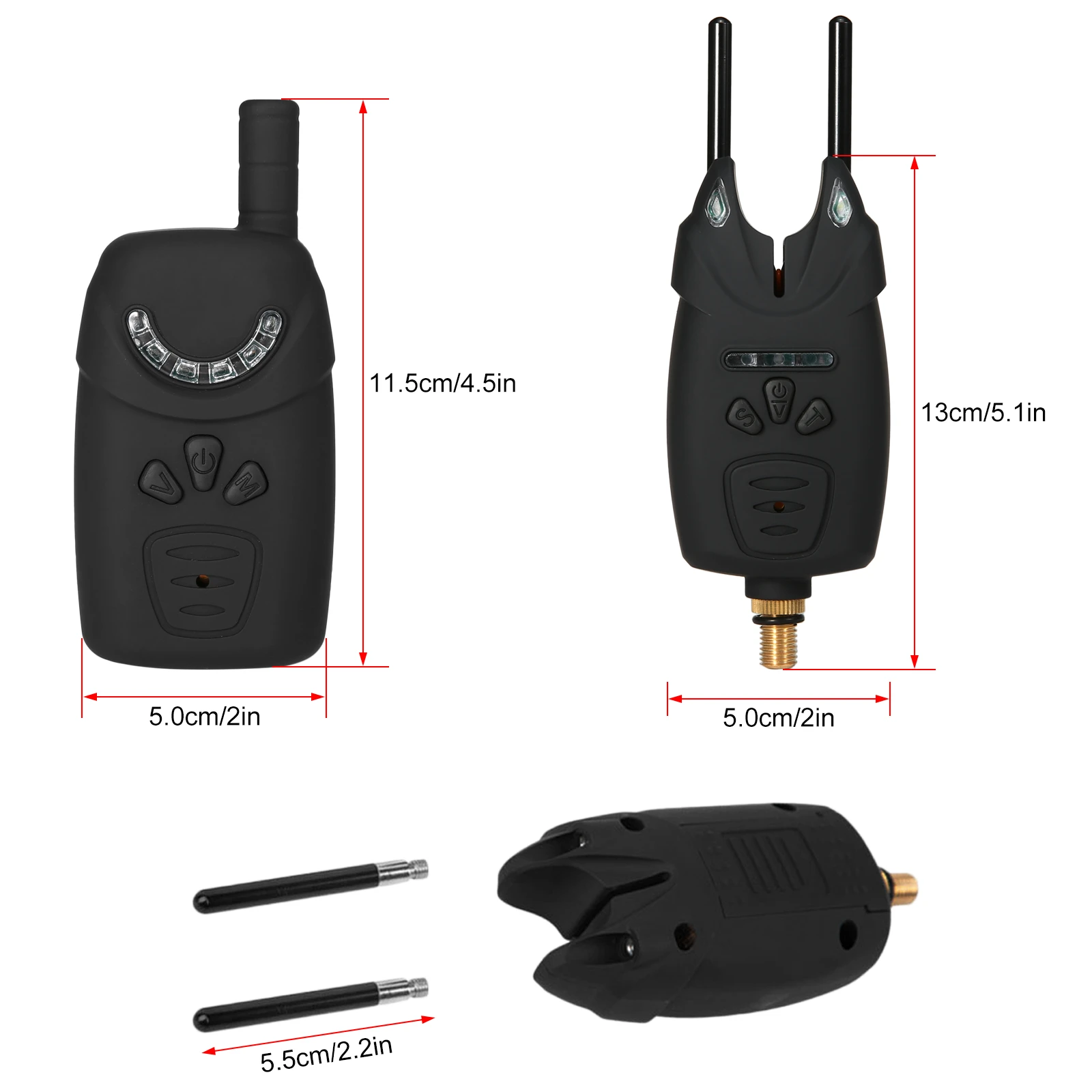 Alarmas electrónicas de pesca, Kit de alerta de sonido con caja, alarma de mordedura, LED, inalámbrica, receptor de pesca Digital - imagen 2