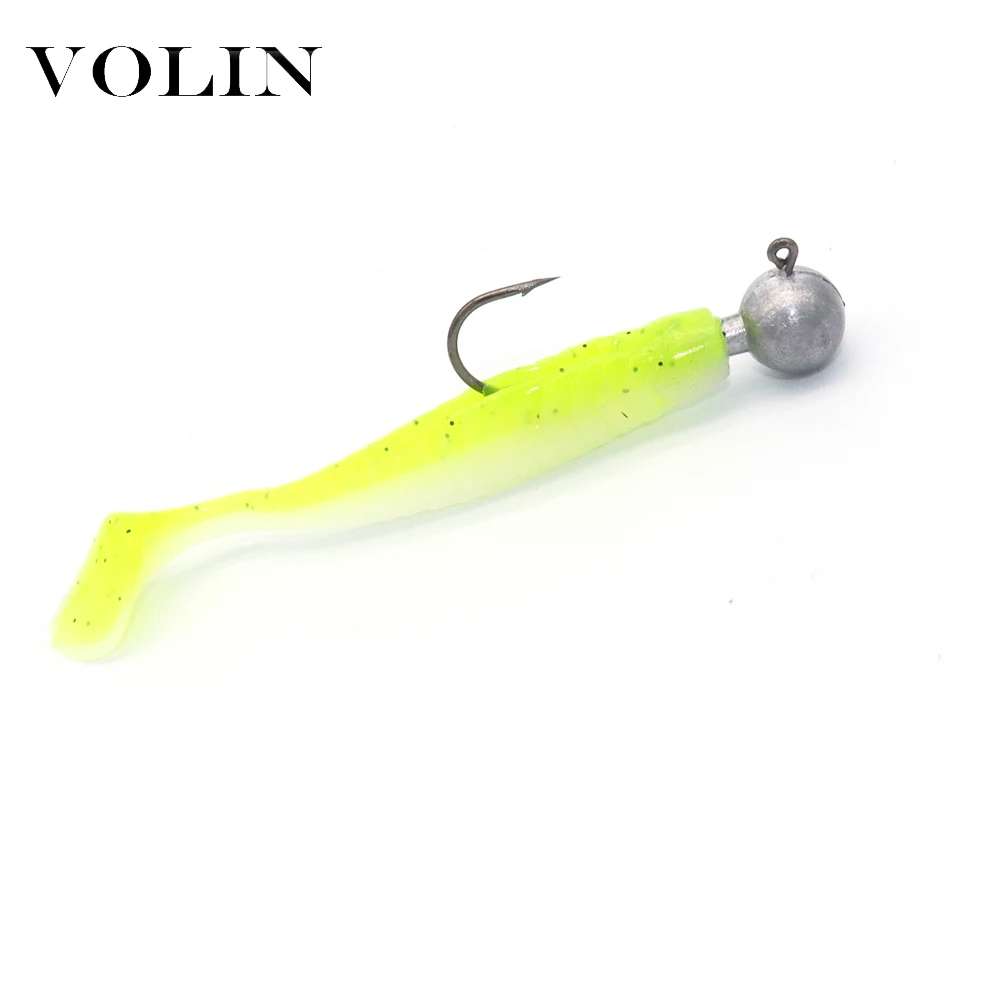 VOLIN-anzuelos de pesca de 5 piezas, 5g/7g/10g/14g, cebo suave, aparejos de pesca - imagen 5