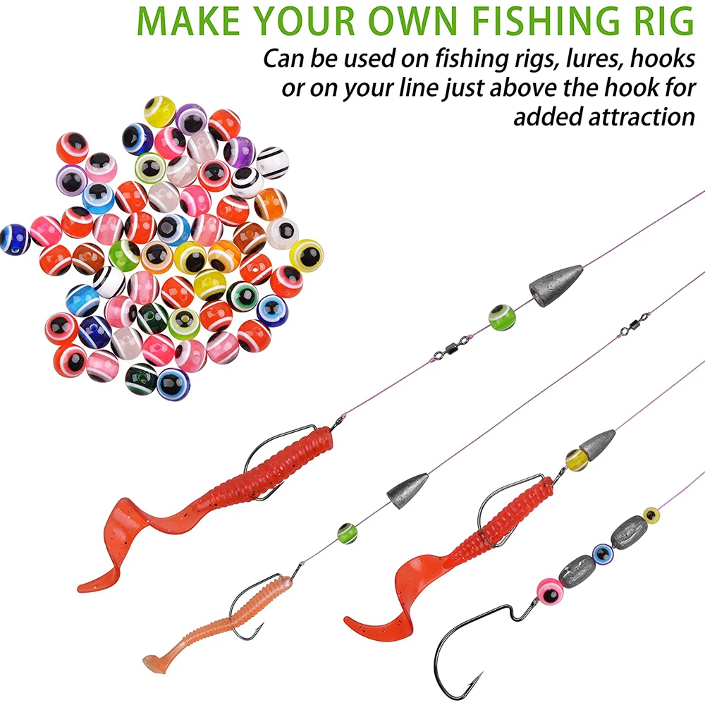 Señuelos de Pesca giratorios, Kit de fabricación de cebo de latón de colores mezclados, cuentas de ojo de pez, 140 unids/lote por caja - imagen 5