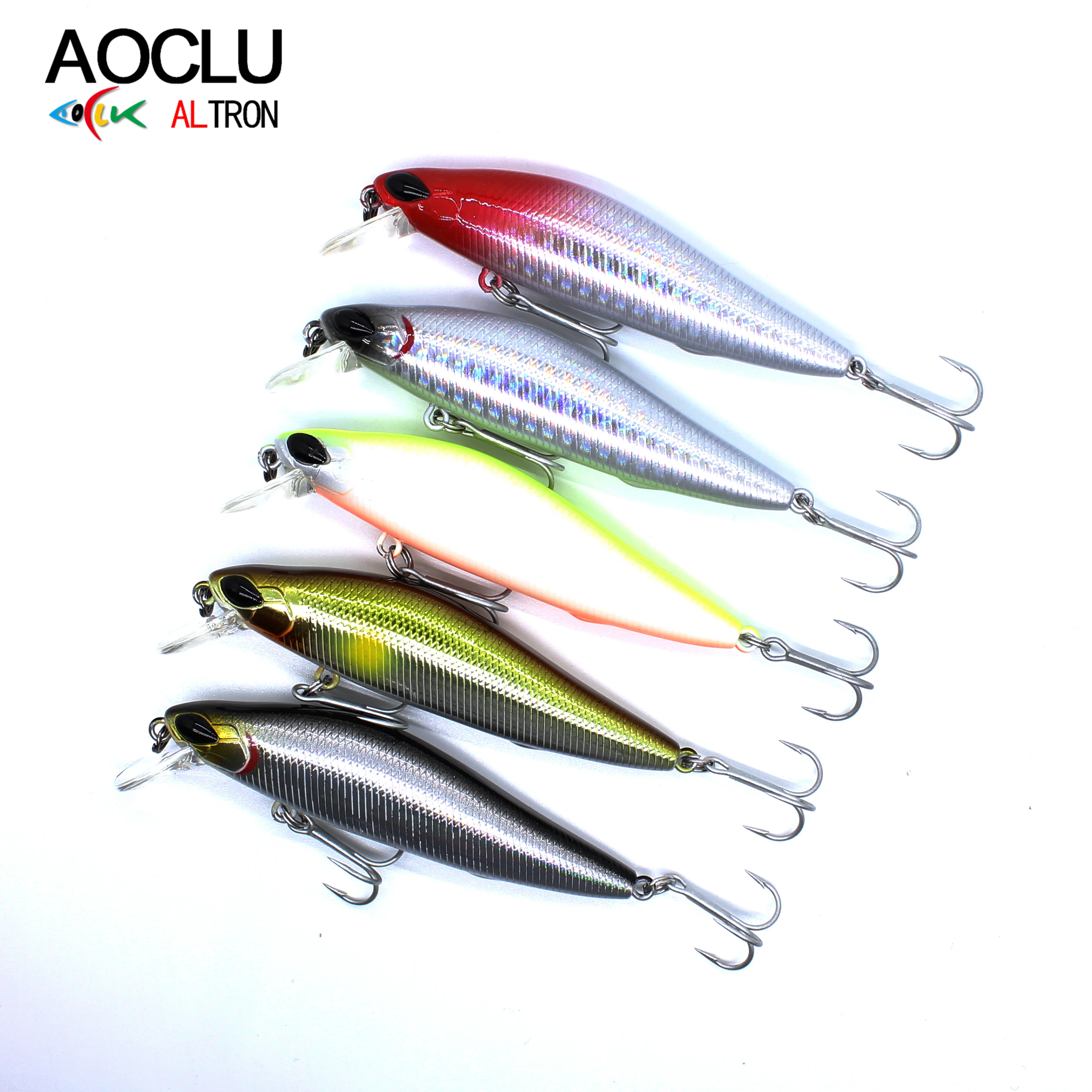 AOCLU Minnow señuelo de pesca, Wobbler hundido, transferencia de peso magnética, 85mm, 11,2G, 105mm, 15,5G, lubina, aparejos de agua salada fresca