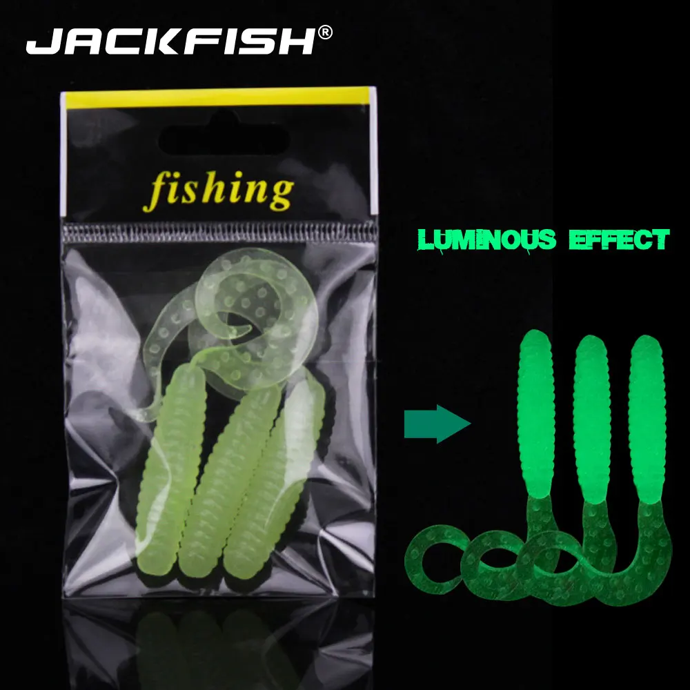JACKFISH-Cebo blando de gusano Saturno, 2,4g, 6,5 cm, Swimbaits de silicona, señuelos blandos artificiales para carpa, lote de 3 unidades - imagen 3