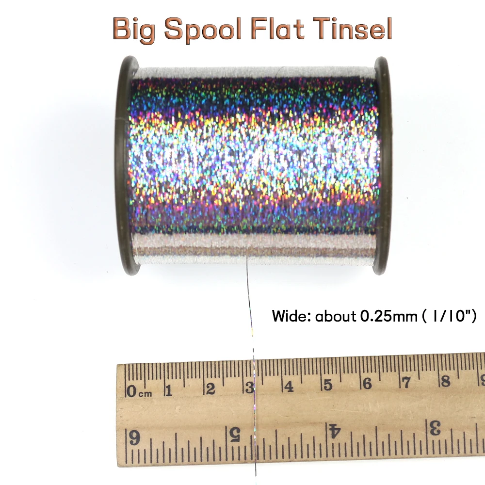 WIFREO-carrete brillante para atar moscas, oropel PLANO DE 2000mm, 78740 m (0,25 pulgadas) - imagen 3