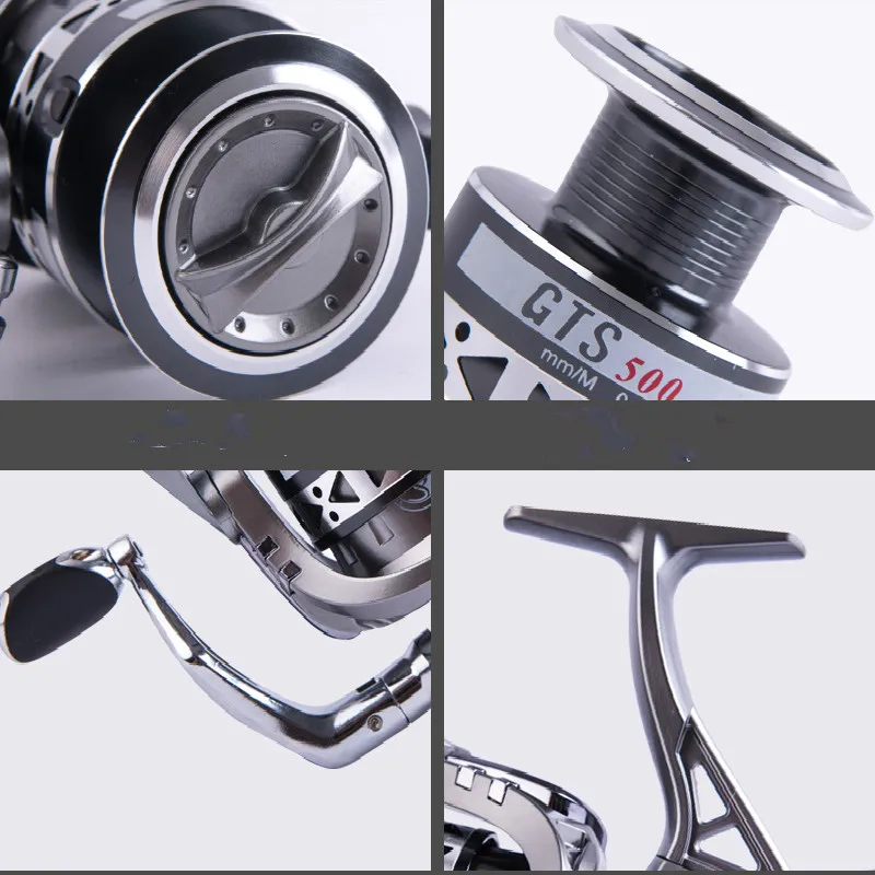 Trollling-carrete giratorio CNC para pesca de carpa, rueda de aluminio, ruedas distantes, Rock, cuñas, 5,2: 1, 8BBs - imagen 4