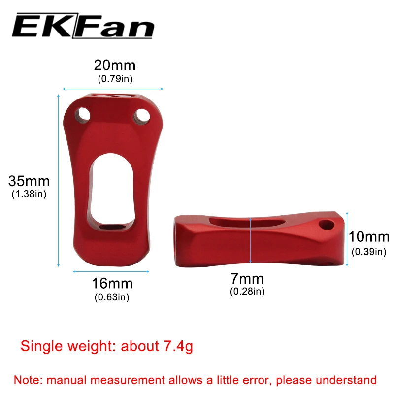 EKFan-perilla de mango de carrete de aleación de aluminio, accesorio con diseño hueco para carrete giratorio de fundición de cebo, 2 unidades - imagen 5