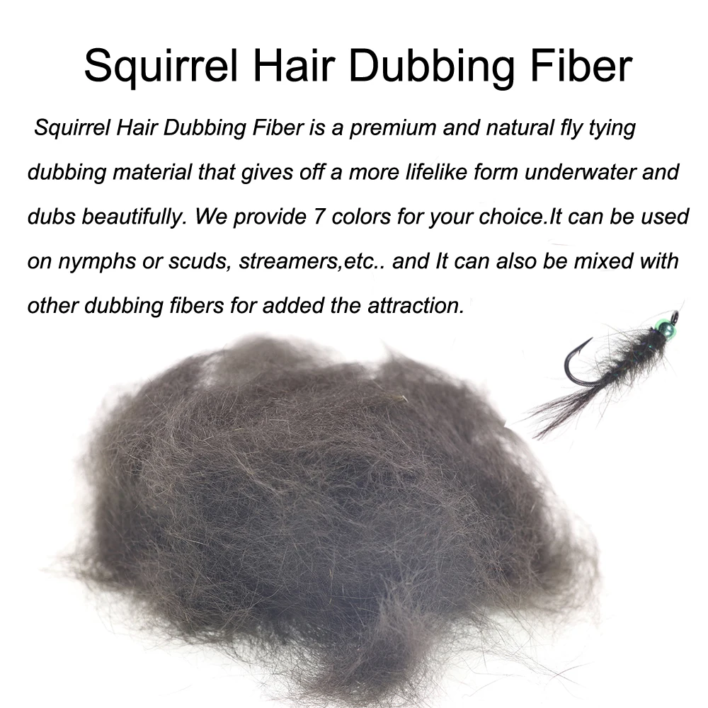 Bimoo-fibra de pelo de ardilla Natural, serpentinas de Ninfa Scud, Material de atado de moscas húmedas, Señuelos de Pesca de trucha, cebos - imagen 2