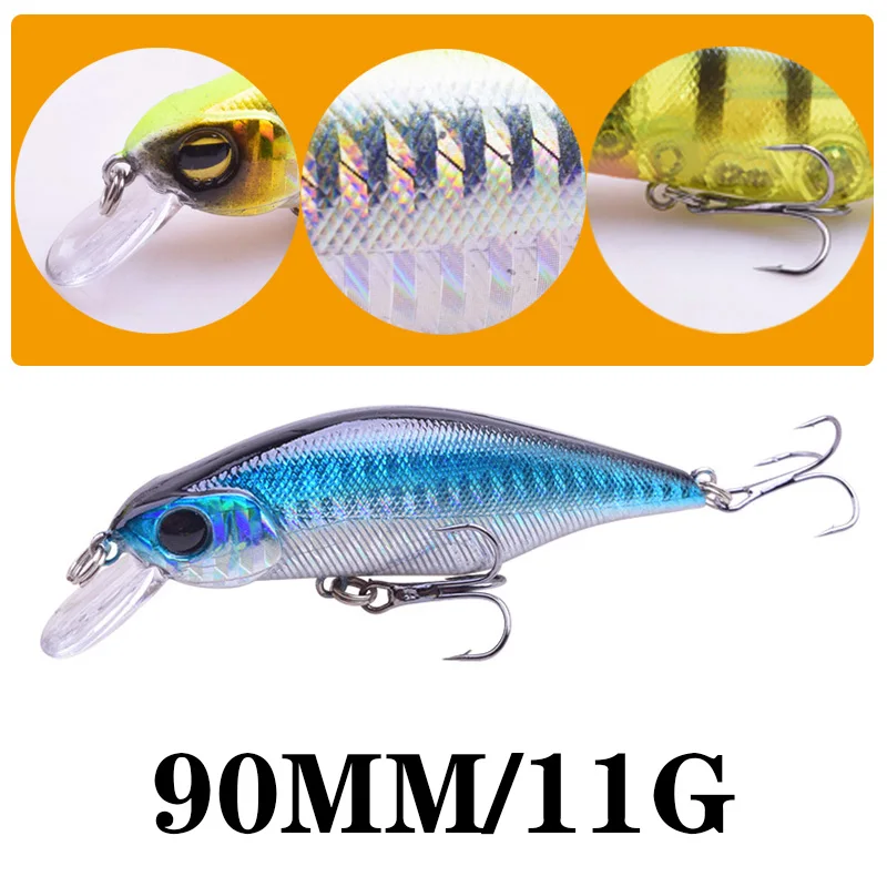 Señuelos de Pesca flotantes, cebo duro Artificial Wobblers Crankbait, carpa, Lucio, perca, 9cm, 11g, 1 ud. - imagen 2